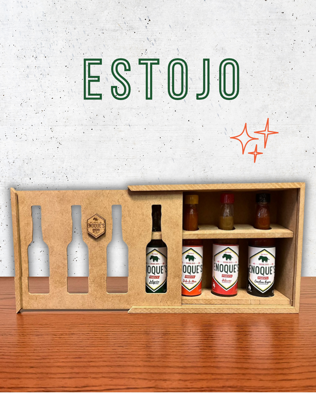 Estojo com 4 Molhos de Pimenta Premium Enoque's
